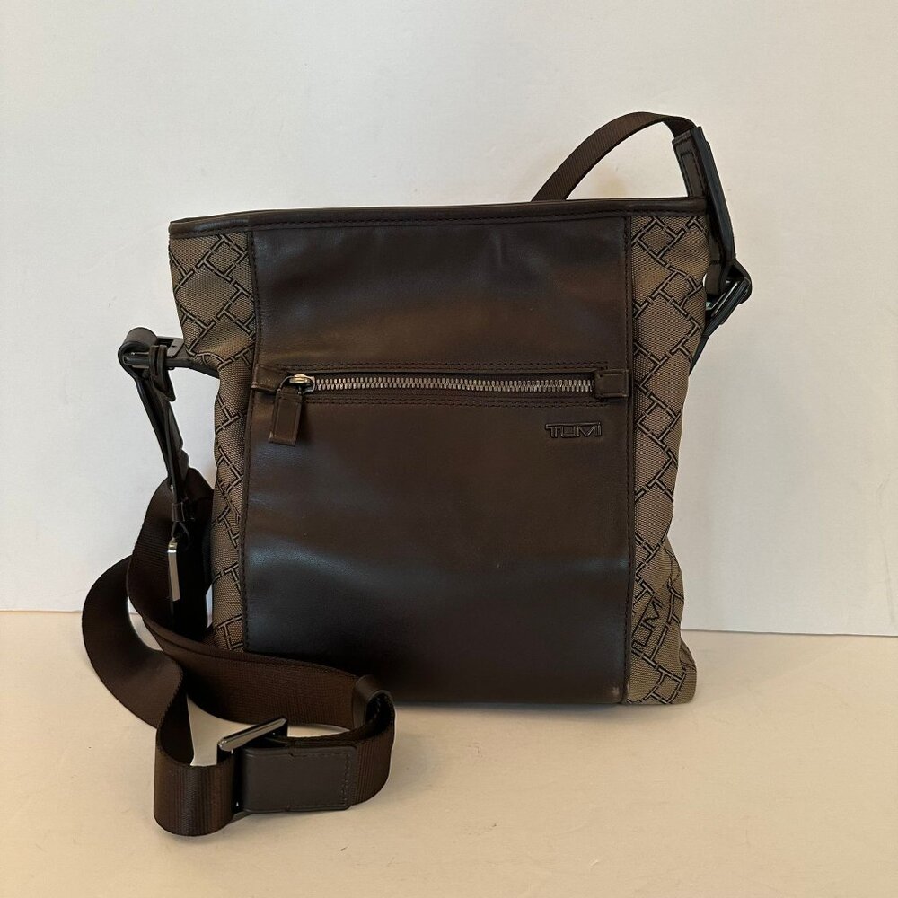 TUMI, Voyager Canvas Leather Cross Body Bag